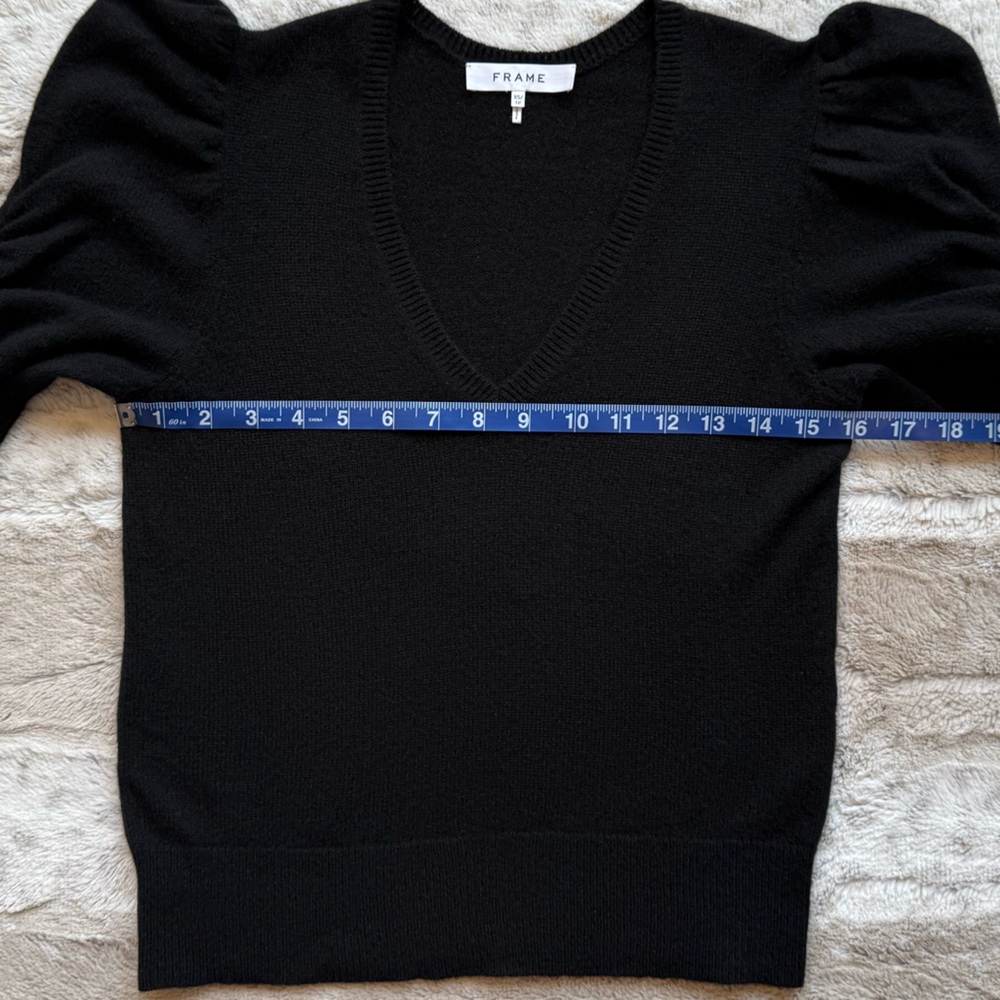 FRAME Women’s Frankie 100% Cashmere Sweater in Black Size XS - Picture 10 of 14